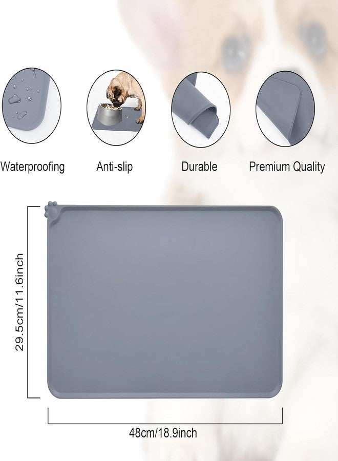 XIBO Pet Feeding Mat Waterproof Dog Cat Pet Feeding Mats, Anti Slip Pet Bowl Mats, FDA Grade Pet Feeding Mat Silicone Waterproof Pet Food. - Image 2